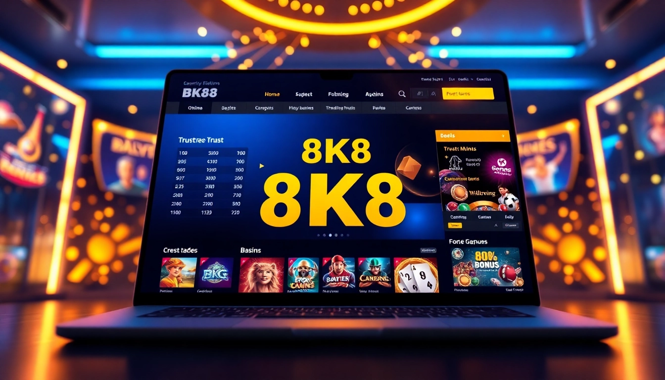 Engaging interface of BK860S online betting platform showcasing sports and casino games