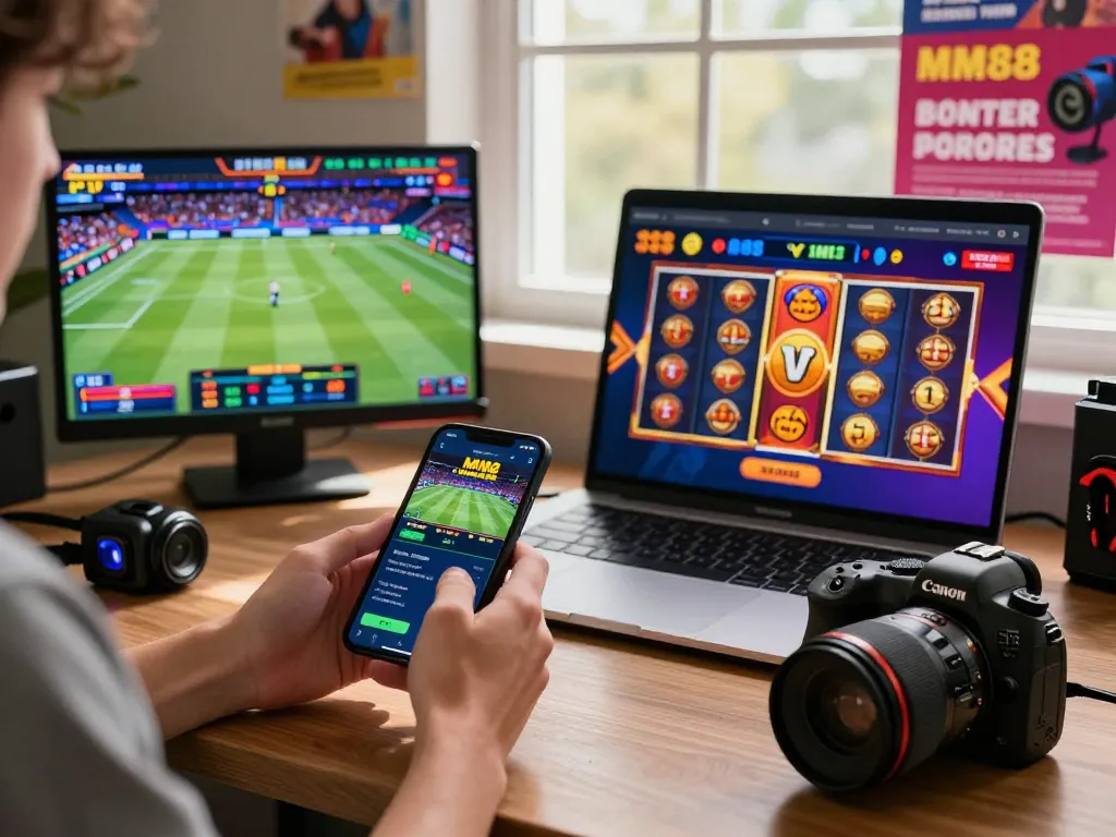 Engaging online betting experience with MM88 mobile app and vibrant gaming visuals.