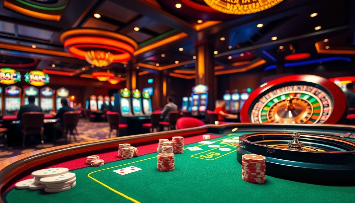 Players enjoying a thrilling B52 gaming experience at a luxurious casino table, highlighting the excitement of gambling.